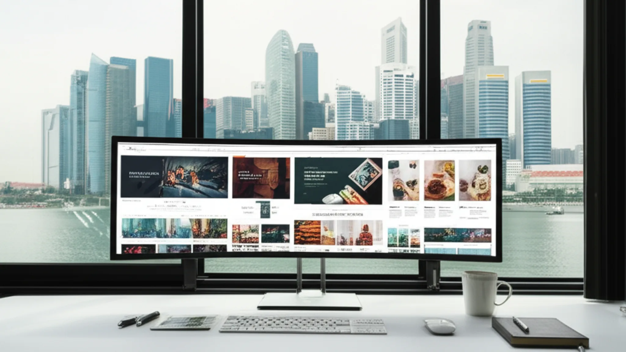 Freelance web designer in Singapore working on a modern business website design