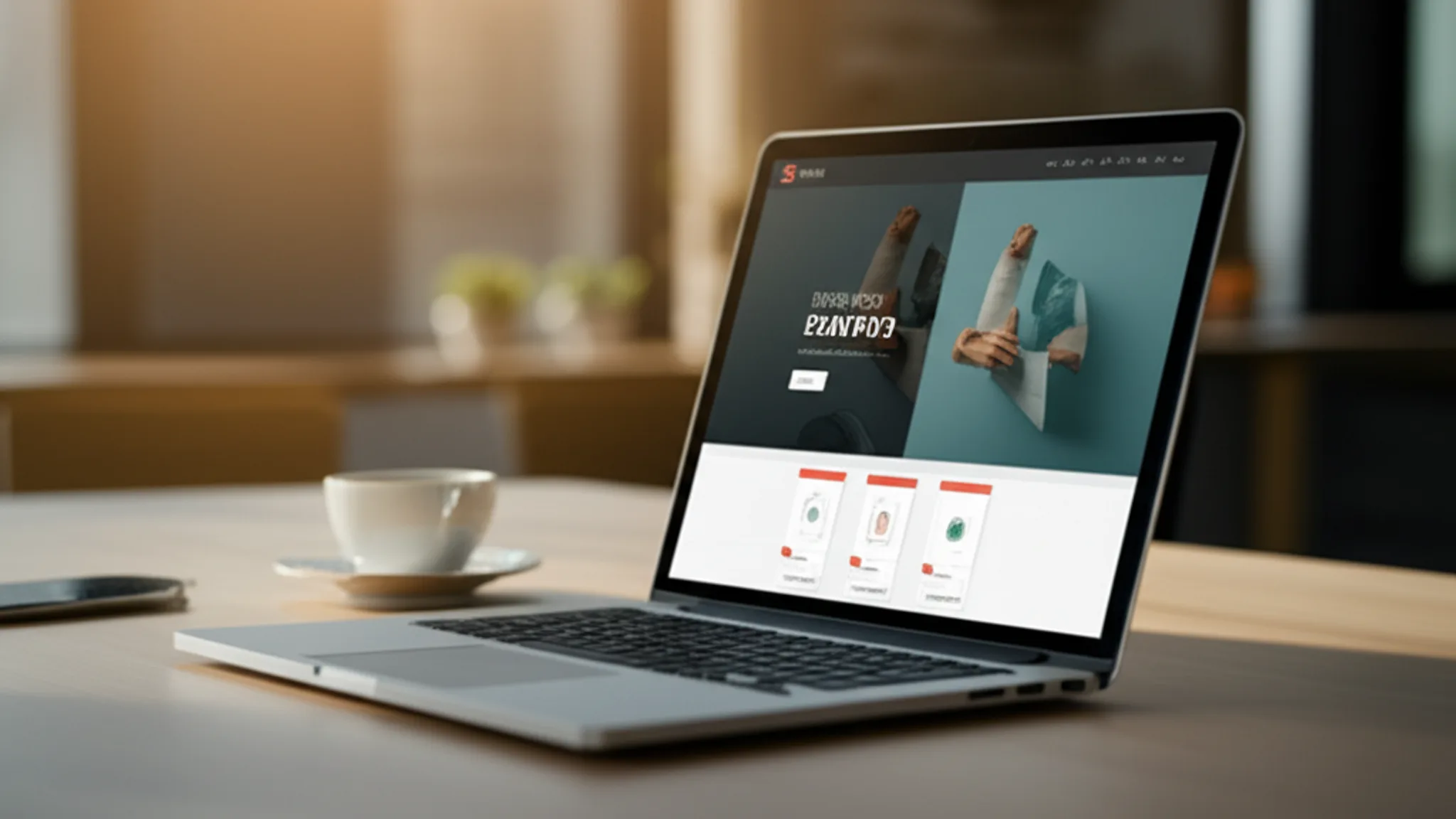 Website redesign transformation showing before and after on a modern screen in 2025