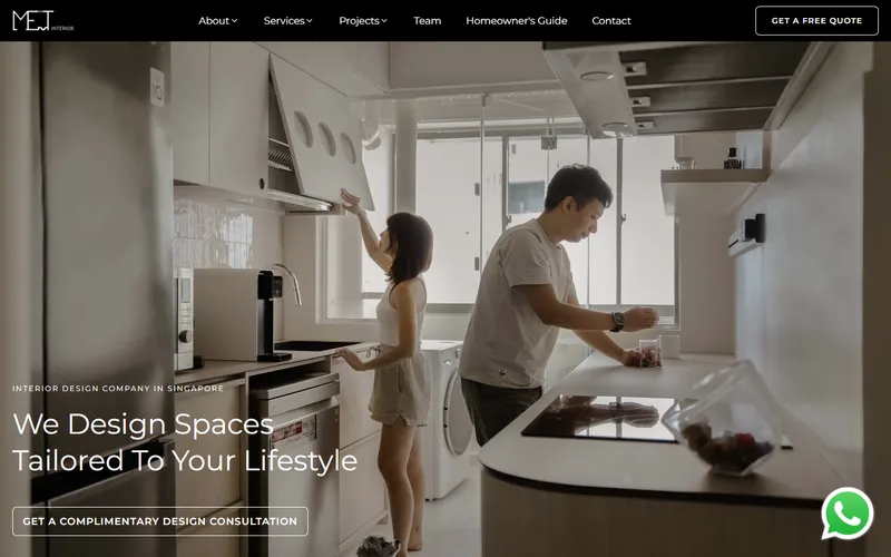 MET Interior homepage screenshot