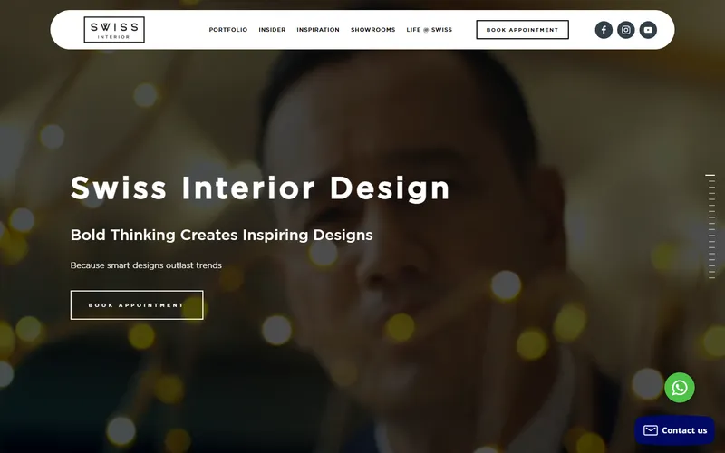 Swiss Interior homepage screenshot