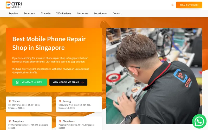 Citri Mobile homepage