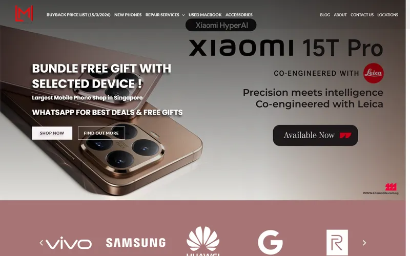 Lite Mobile homepage