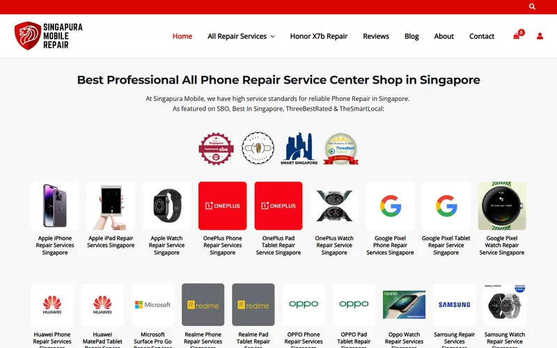 Singapura Mobile Repair homepage